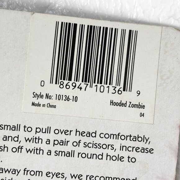 Disguise Fright Asylum Hooded Zombie Halloween Monster Mask NOS – NWT - Picture 11 of 11